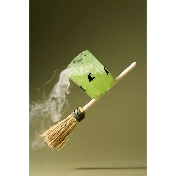 2 Anthropologie Icon Juice Glasses Mystic Confetti Witch Hat Luster Wand Wicked - Picture 3 of 5